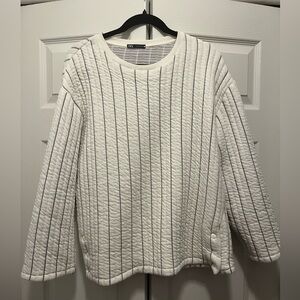 Zara Cream Quilted Women's Sweater